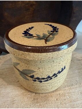 Vintage Landfair Pottery~Signed Studio Pottery~ NEW Butter Bell~ Blue Lupine